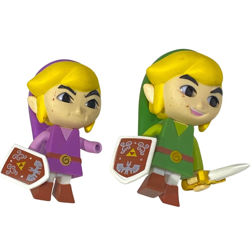 The Legend of Zelda Link Figures Lot 2 TOMY 2018 Four Swords Mini Gashapon